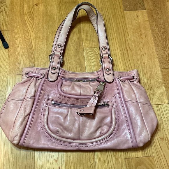 B MAKOWSKY Pink Genuine Leather Hand Bag Shoulder Satchel Bag Purse - Picture 3 of 10